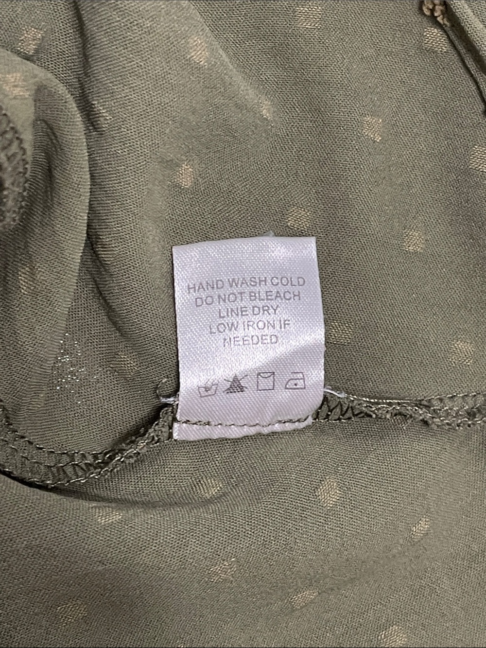 Altar’d State Swiss Dot Tie Front CropTop Bell Sleeve olive green Y2K babydoll M - Picture 8 of 16